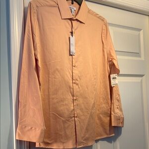 Bar III Men's Peach Dress Shirt Size L 16-16 1/2